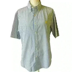 Ralph Lauren Classic for large 100% cotton blue and white stripes. Exc cond